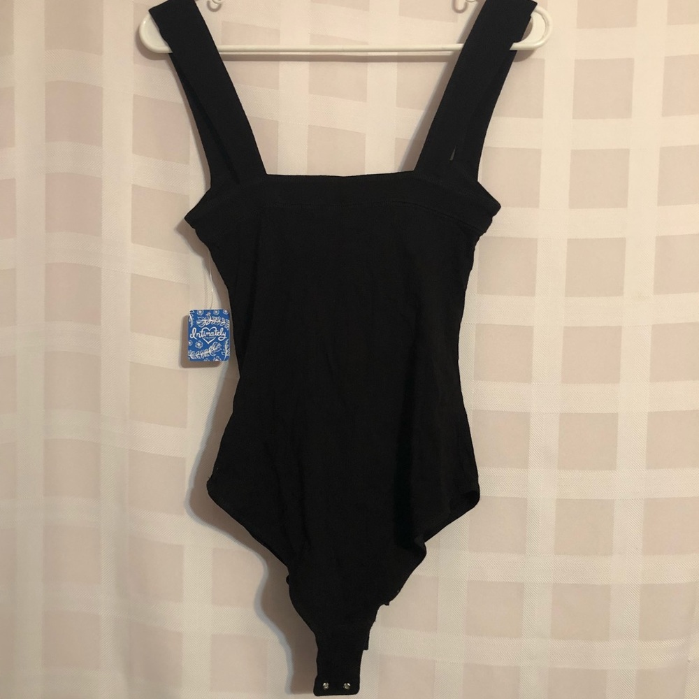 FREE PEOPLE Black Lace Up Front Body Suit - NEW! - Picture 5 of 5
